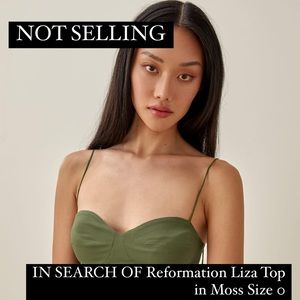 IN SEARCH OF REFORMATION LIZA TOP IN MOSS GREEN SIZE 0